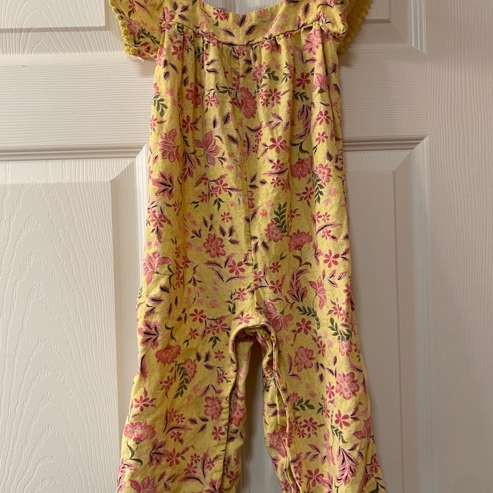 Old Navy Yellow Floral Kids Jumpsuit